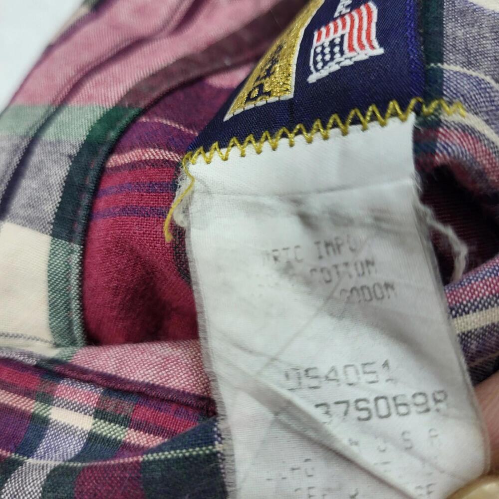 Panhandle Slim Western Shirt Mens 16 Large Plaid Pearl Snap Rodeo USA Vtg Heavy - Picture 9 of 12